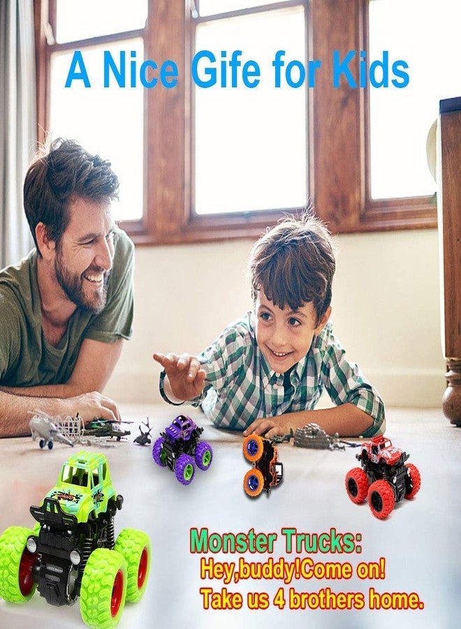 12FOR COLLECTION Push and Go Plastic Monster Toy Trucks Friction Powered Cars 4 Wheel Drive Vehicles for Kids|| Age 2+ Years (Pack of 1) - Image 3
